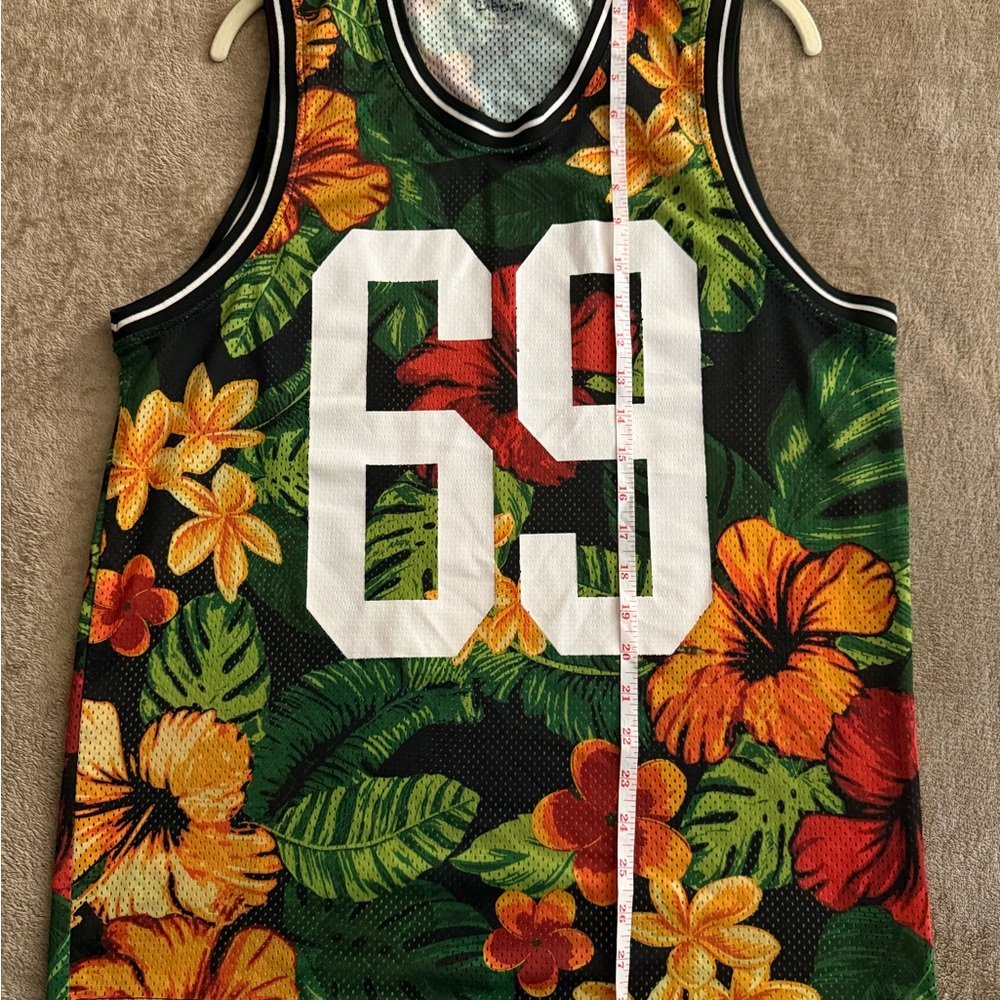 Forever21 Floral Mesh Medium Jersey with Bold Number